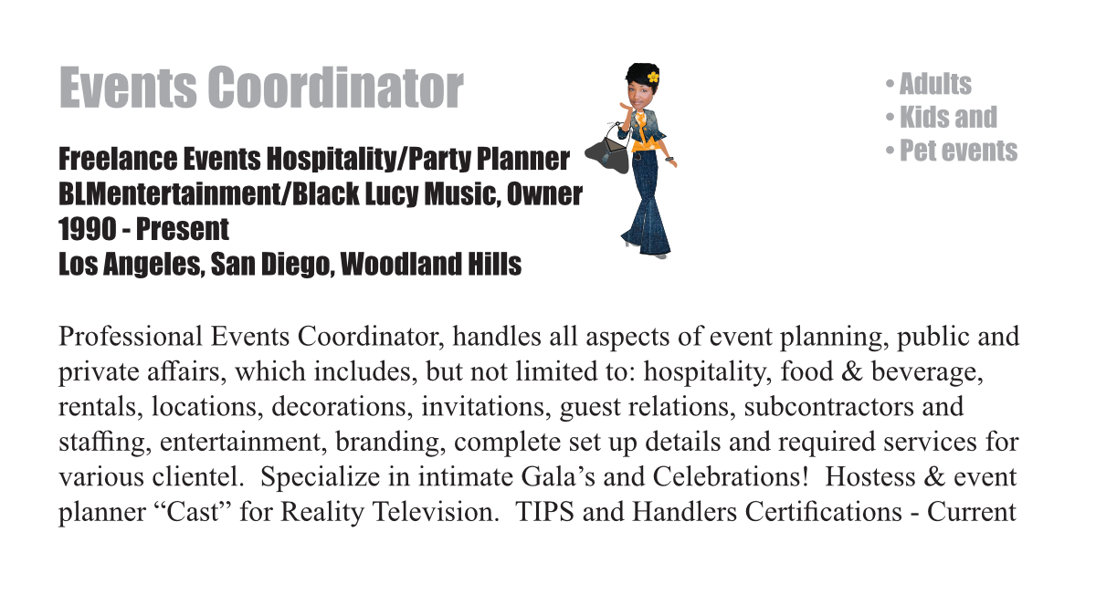 Events Coordinator Credit